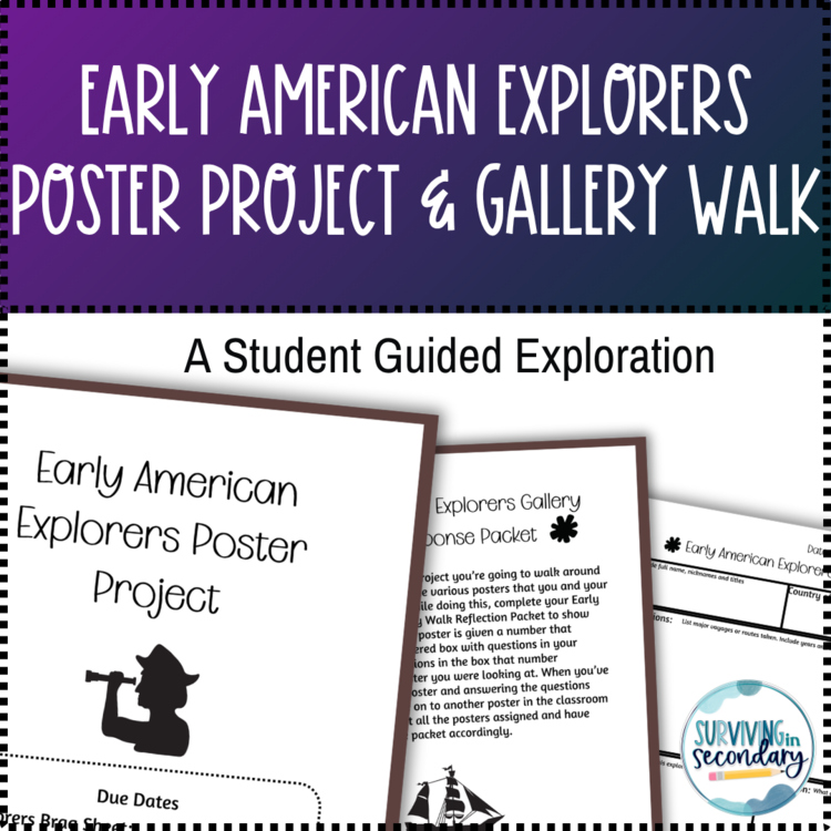 Early American Explorers Poster Project and Gallery Walk