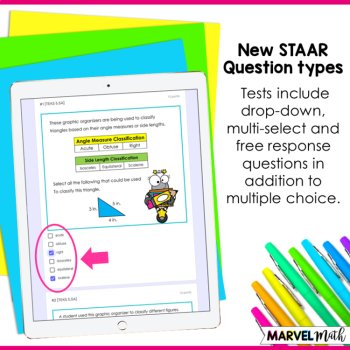 5th Grade STAAR Math Review Test Bundle - with New STAAR Item Types, image 4
