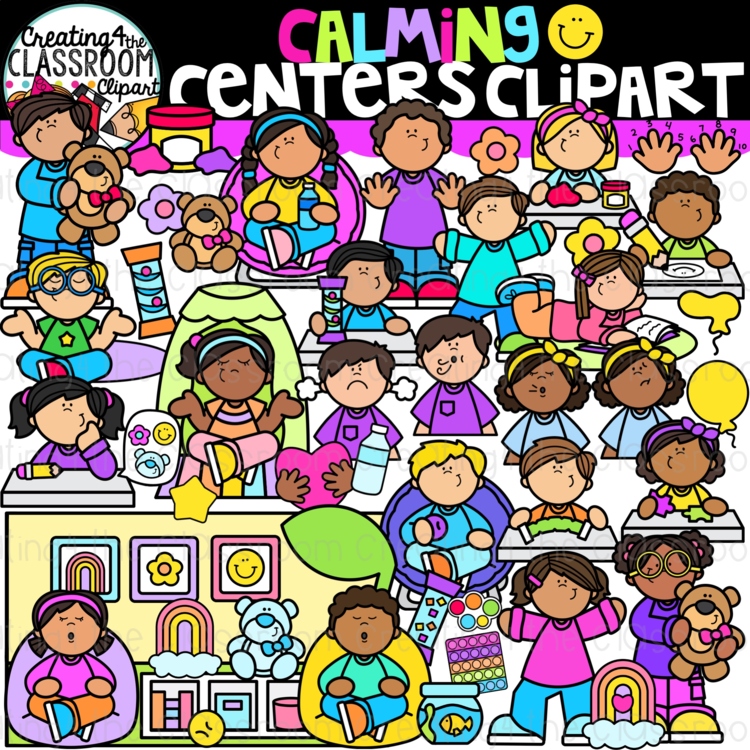 Calming Center Kids Clipart | Calming strategy Clip Art for Worksheets