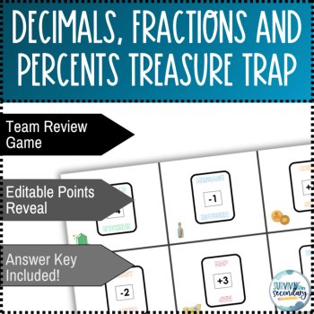 Decimals, Fractions and Percents Treasure Trap Whole Class Game, image 2