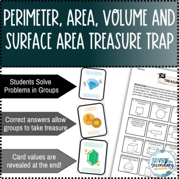 Perimeter, Area, Volume and Surface Area Treasure Trap Whole Class Game, image 2