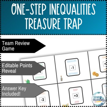 Solving One-Step Inequalities Treasure Trap Whole class Game, image 2