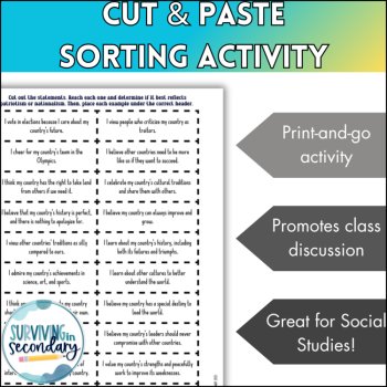 Nationalism vs. Patriotism Sorting Activity - Ideal for HS Social Studies, image 2