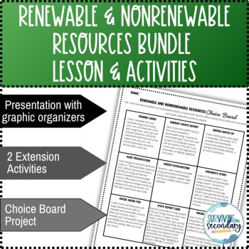 Renewable and Nonrenewable Energy Resources Bundle Lesson and Activities, image 2
