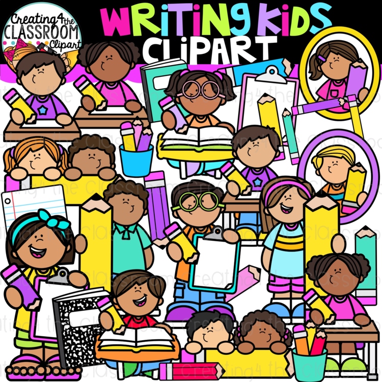 Writing Kids Clipart | Writing Clip Art for Activities, Worksheets