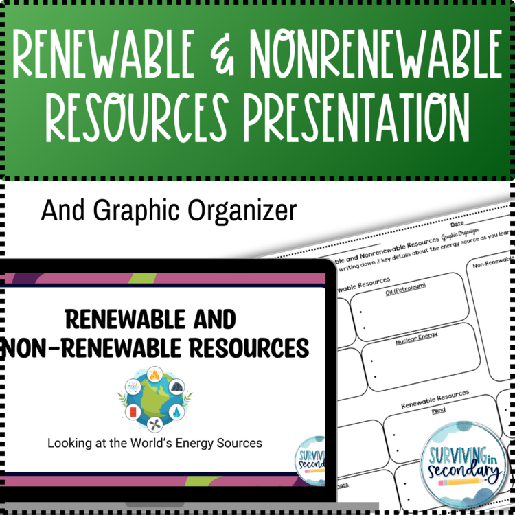 Renewable and Nonrenewable Resources Lesson Presentation and Graphic Organizer