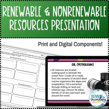 Renewable and Nonrenewable Resources Lesson Presentation and Graphic Organizer, image 2