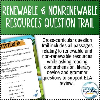 Renewable and Non-renewable Energy Resources Question Trail Cross-Curricular ELA, image 2