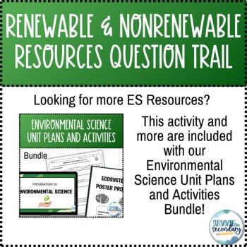 Renewable and Non-renewable Energy Resources Question Trail Cross-Curricular ELA, image 4