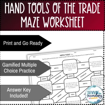 Hand Tools of the Trades Maze Worksheet, image 2
