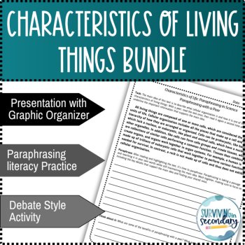 Characteristics of Living Things Lesson and Activities Bundle - Biology Resource, image 2