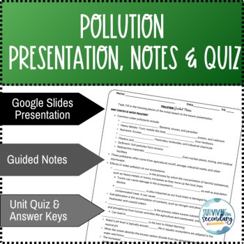 Pollution: Unit Lesson Presentation, Notes and Quiz, image 2