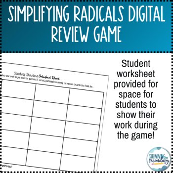 Simplifying Radicals with Variables Speedway Showdown Game Review, image 3