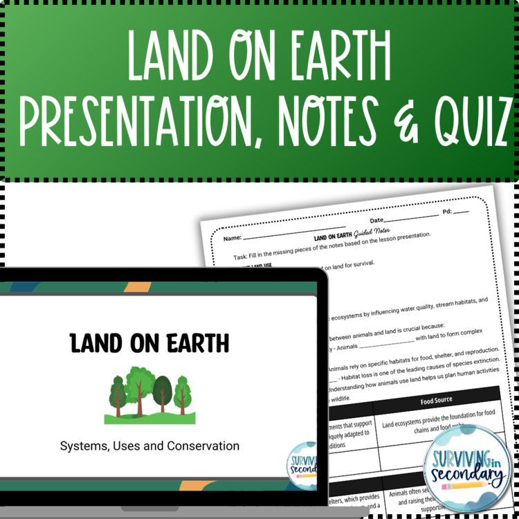 Land on Our Planet: Unit Lesson, Notes and Quiz