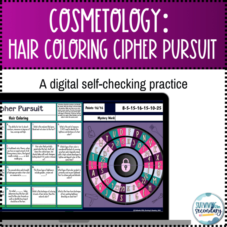 Cosmetology: Hair Coloring Digital Resource Cipher Pursuit