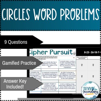 Pi Day Circles Word Problems Digital Resource Cipher Pursuit, image 2