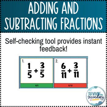 Adding and Subtracting Fractions Digital Resource Cipher Pursuit, image 3