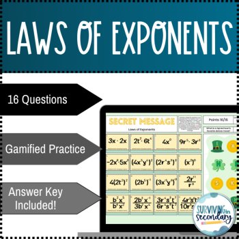 St. Patrick’s Day Secret Message Math Activity | Laws of Exponents, image 2