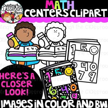 Math Center Kids Clipart | Math Clip Art for Worksheets, image 2