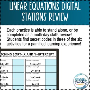Linear Equations Digital Stations - Winter Themed, image 2