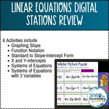 Linear Equations Digital Stations - Winter Themed, image 4