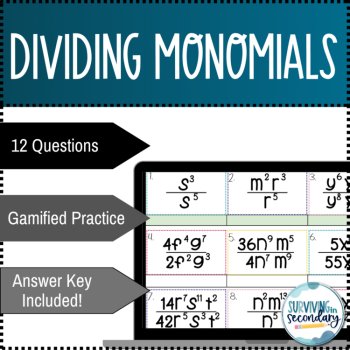 Dividing Monomials Digital Practice, image 2