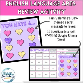 Prefixes & Suffixes Valentine's Day Review - Self-Checking Digital Game for ELA, image 2