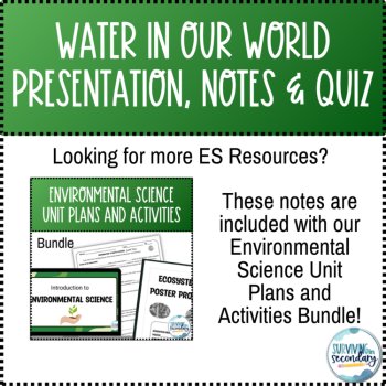 Water in Our World: Unit Lesson, Notes and Quiz, image 3