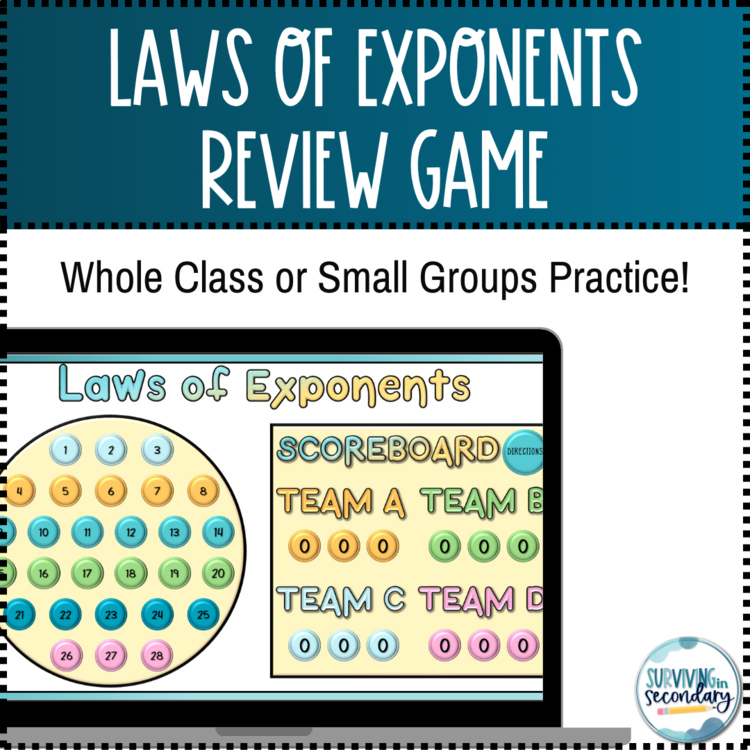 Laws of Exponents Pop Game- Whole Class Review