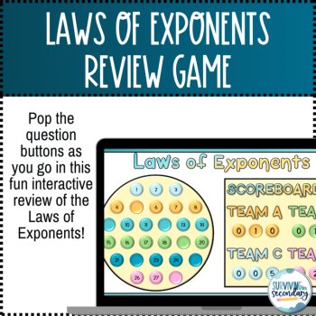 Laws of Exponents Pop Game- Whole Class Review, image 2