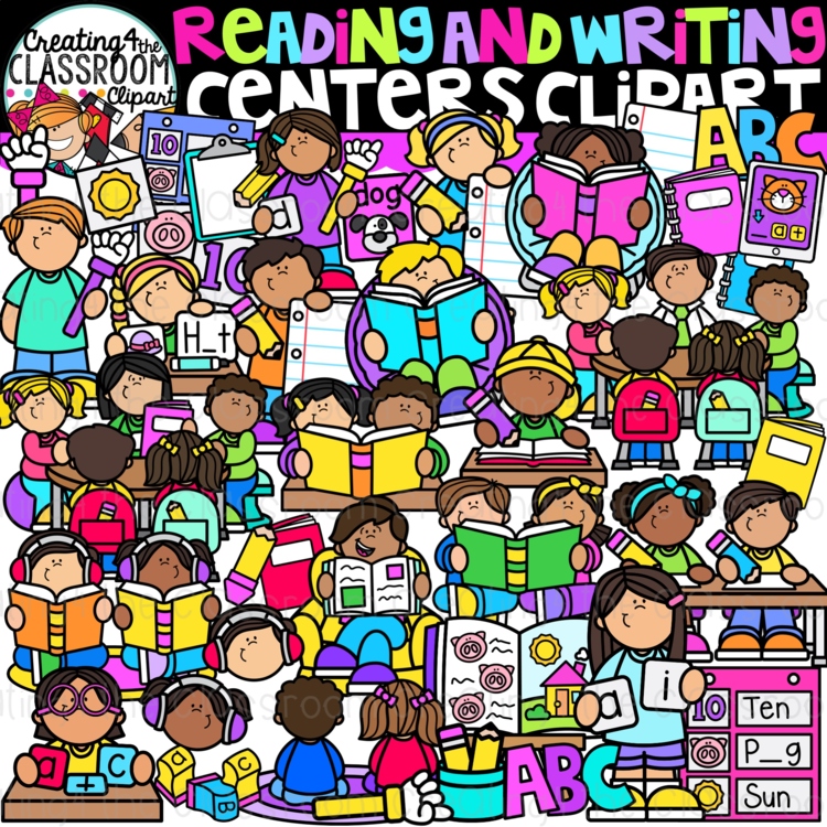 Reading and Writing Center Kids Clipart | Center Clip Art for Worksheets