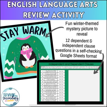 Independent and Dependent Clauses Review - Self-Checking Digital ELA Activity, image 2