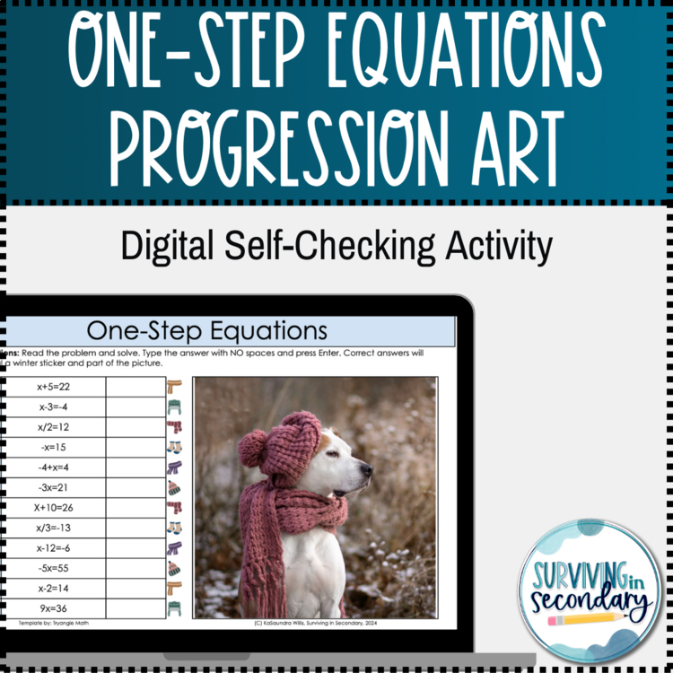 One-Step Equations Digital Winter Mystery Picture Activity