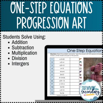 One-Step Equations Digital Winter Mystery Picture Activity, image 2
