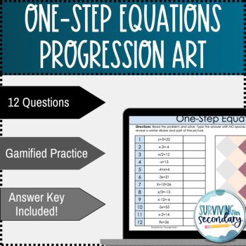 One-Step Equations Digital Winter Mystery Picture Activity, image 3