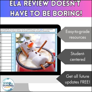 Parts of Speech Review GROWING BUNDLE - No-Prep Print & Digital ELA Activities, image 3