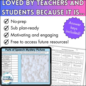 Parts of Speech Review GROWING BUNDLE - No-Prep Print & Digital ELA Activities, image 4