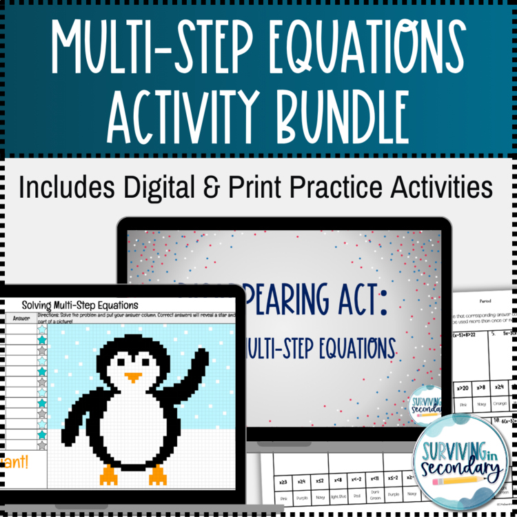 Multi-Step Equations Activities Bundle