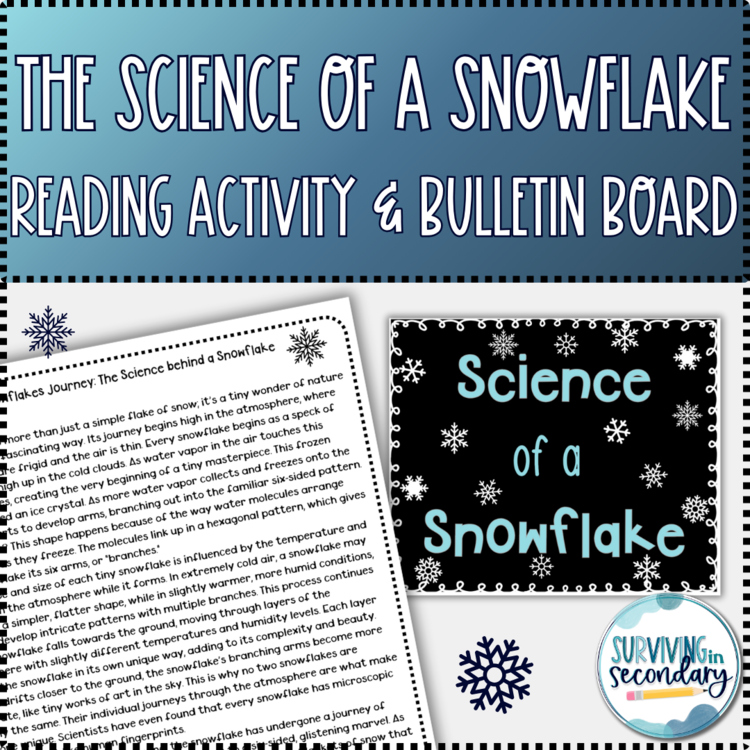 Science of a Snowflake Reading Activity & Winter Bulletin Board