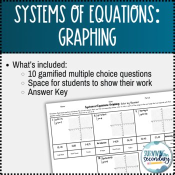 Solving Systems of Equations By Graphing Holiday Gingerbread Coloring Activity, image 2