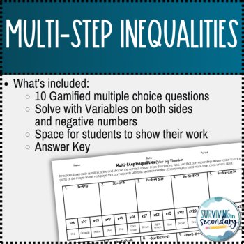 Multi-Step Inequalities Holiday Gingerbread Coloring Activity, image 2