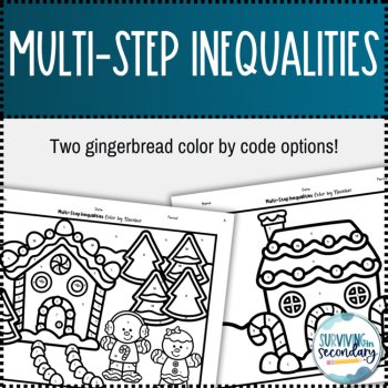Multi-Step Inequalities Holiday Gingerbread Coloring Activity, image 3