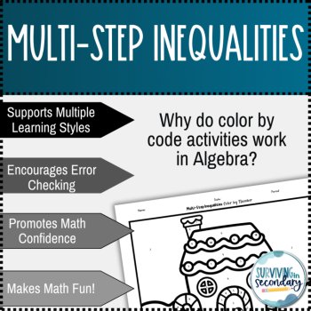 Multi-Step Inequalities Holiday Gingerbread Coloring Activity, image 4