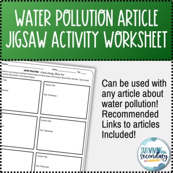 Water Pollution Article Jigsaw Activity Worksheet, image 2