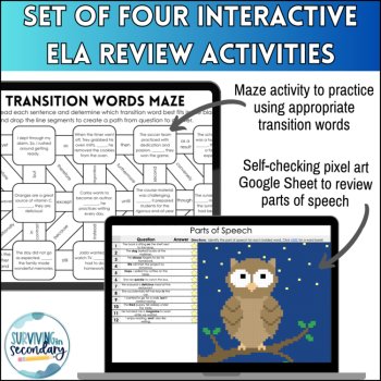 Narrative Writing Skills Digital Review Stations - Four ELA Activities Included!, image 2