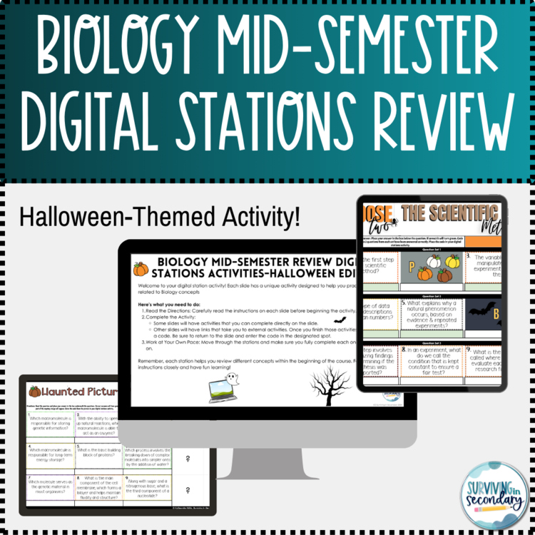 Biology Mid-Semester Fall/Halloween Digital Stations Review Practice