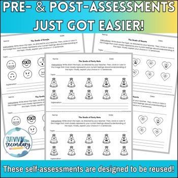Rating Scale & Reflection Activity - Set of 10 Reusable Pre- & Post-Assessments, image 2