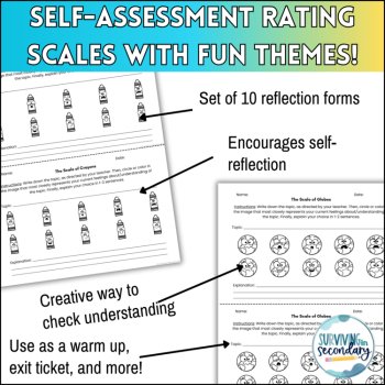 Rating Scale & Reflection Activity - Set of 10 Reusable Pre- & Post-Assessments, image 3