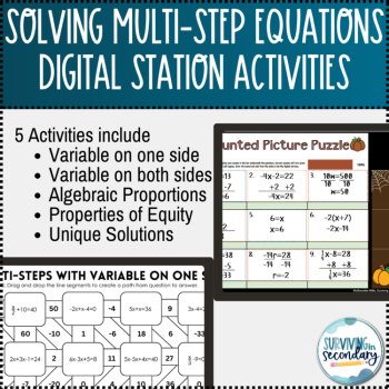 Multi-Step Equations Fall Digital Stations Practice, image 2