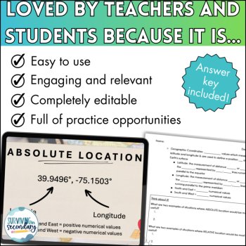Intro to Geography - 5 Themes of Geography Presentation & Notes - Social Studies, image 4